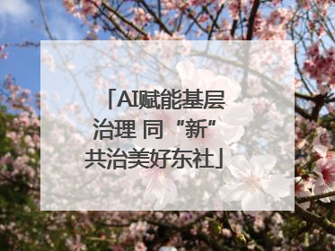 AI赋能基层治理 同“新”共治美好东社